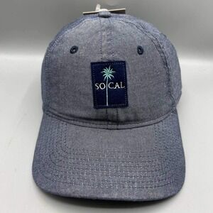 Socal Hat Men Blue Embroidered Plaid The Game Strap Back Cap Cotton New